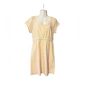 J.Crew Women Ivory Red Swiss Polka Dot Spring Flare Dress Size S